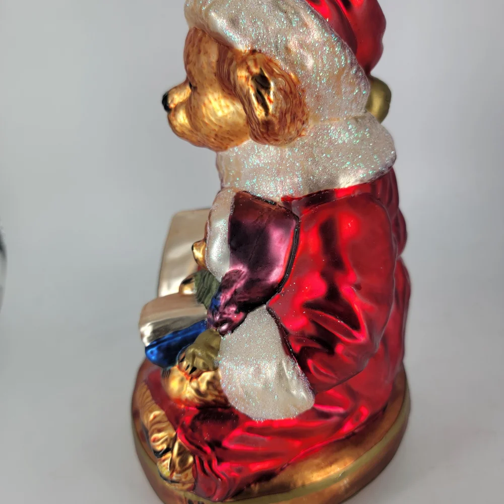 Boyds Bears‎ Festive Red and Gold Teddy Ornament